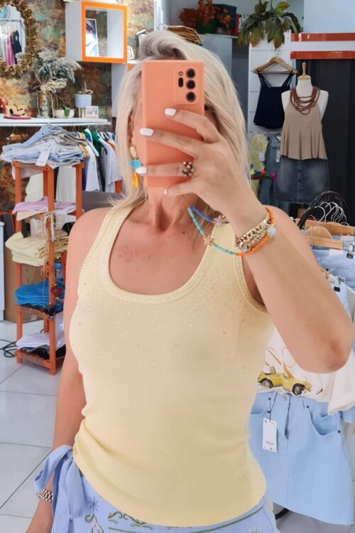 TAŞLI SARI KOTON ATLET
