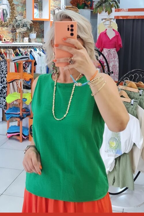 KETEN YEŞİL BLUZ