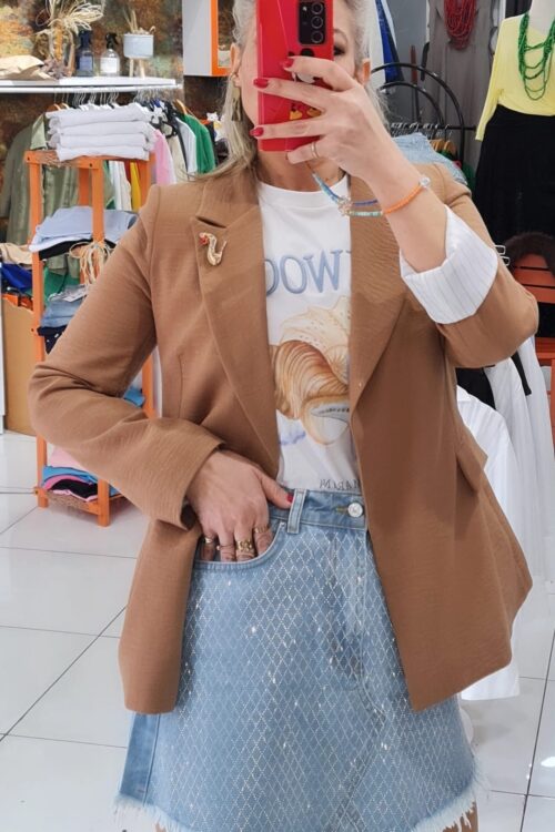 CAPPUCİNO KETEN ASTARLI BLAZER